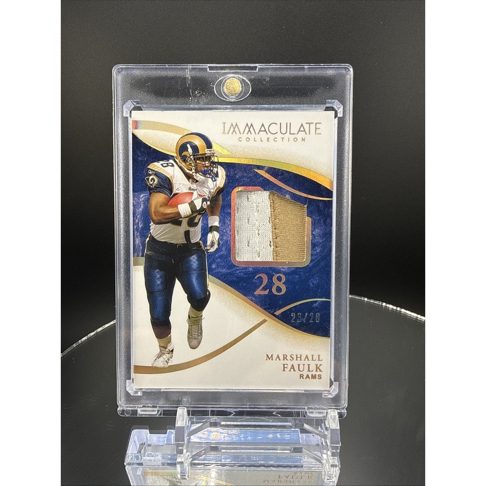 2020 Immaculate Marshall Faulk #INM16 Hall of Fame Gold Patch #/28 RAMS (MEM)